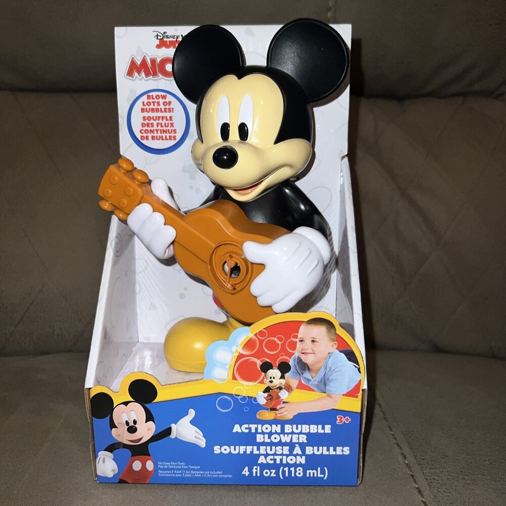 Disney Jr. Bubble Blower Mickey Mouse Action Bubble Blower with Bubbles NEW